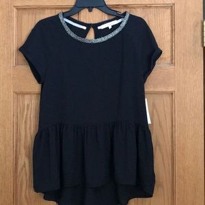 Black peplum top
